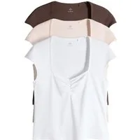 The Set T-Shirt The Set Geraffte T-Shirts, 3er-Pack (3-tlg)