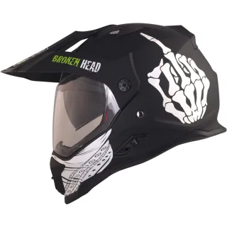 Broken Head (B-Ware) Endurohelm Street Rebel Grün