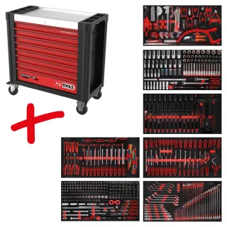 KS Tools Performanceplus Werkstattwagen-Satz P25 mit 510 Werkzeugen für 7 Schubladen - 825.7510