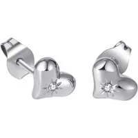 Firetti Paar Ohrstecker Schmuck Geschenk Edelstahl Ohrschmuck Ohrringe Herz, mit Zirkonia (synth)