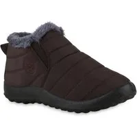 VAN HILL 841499 Winterstiefelette Damen Warm Gefütterte Winter Boots Stiefeletten Bequeme
