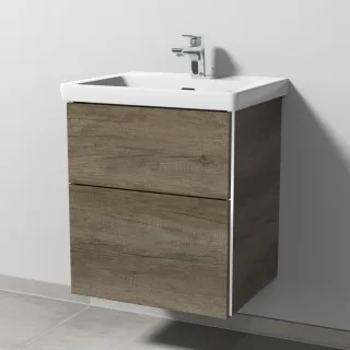 Sanipa 3way Waschtischunterbau zu Villeroy & Boch Subway 3.0 Waschtisch mit 2 Auszügen, Eiche-Nebras BR85237