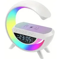 Ikonka Radiowecker Multifunktionales 7in1 RGB-Licht Bluetooth, Wecker, Qi-Ladefläche RGB-Licht mit Bluetooth, Wecker, Qi-Ladefläche & 13 Farbmodi