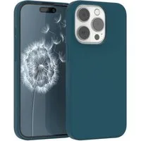 EAZY CASE Handyhülle Premium Silikon Case für Apple iPhone 15 Pro 6,1 Zoll, Hülle mit Kameraschutz Bumper Case stoßfest Handy Softcase Petrol