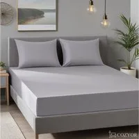 Cozyor Spannbettlaken 2er Set weich 90x190, 90x200, 140x200, 160x200, 180x200, 200x200cm, Mikorfaser weich gebürstet, Gummizug: rundum, (2 Stück), Matratzen bis 35cm, hellgrau Moonlight, Bettlaken mit starkem Gummi