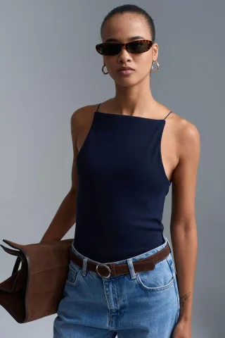 Slim-Fit Halterneck Jerseytop