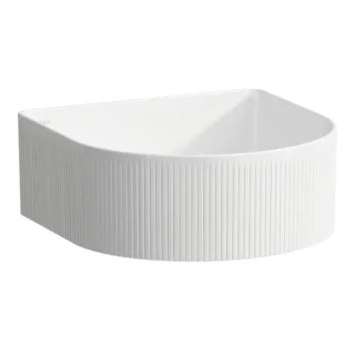 LAUFEN Sonar Waschtisch-Schale H8123410001121 34x34cm, mit Textur, ohne Hahnloch, ohne Überlauf, weiß
