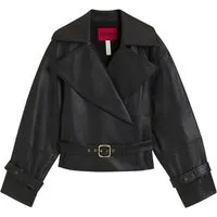 HUGO Lederjacke Lanitte mit Gürtel (1-St)