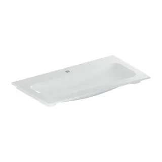 Geberit iCon Möbel-Waschtisch 501845001 90 x 48 cm, Hahnloch mittig, ohne Überlauf, weiß