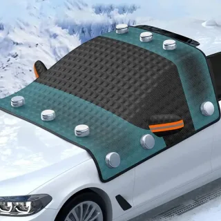 Universal Magnetic Car Snow Cover Thickened Frostproof Car Hood Half Cover Front Windshield Cover For All Seasons