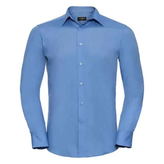 Russell Collection - Formelles Hemd Pflegeleicht für Herren Langärmlig (Business-Blau)