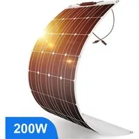 GLIESE Solarmodul Flexibel Solarpanel für Wohnmobile, Boote, Camping, 200 W, Monokristallin, (packung, 1-St., Flexible Solarmodul), biegsam (bis zu 30),Erweiterbar durch Serien- und Parallelschaltung
