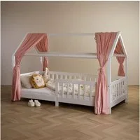 IDIMEX Betthimmel NENA, Betthimmel Hausbett Deko, Musselin Baldachin aus 100% Baumwolle rosa