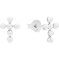 Amor Paar Ohrstecker Schmuck Geschenk, Kreuz, mit Wachsperle