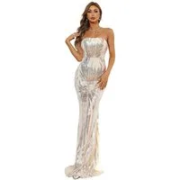 Moda Minx Jerseykleid Eden Long Dress mit schimmernden Elementen