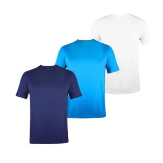 Donnay - T-Shirt für Herren, Rundhalsausschnitt (3er-Pack) (Weiß/Blau/Marine)