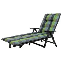 Sun Garden Liegenauflage Rollliege Inco10475-240 grau-grün kariert 191x60x8 cm Sun Garden, (1 St), Eckhaltebänder mit Bindebändern Halteband Gummi