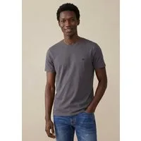 FYNCH-HATTON T-Shirt Sommershirt in unifarben, mit Logostickerei