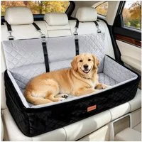 Insma Hunde-Autositz XXL Autositz und Bett 114,3×49,5×49,5cm für große Hunde bis 55kg, Hundebett Hundesitz mit Sicherheitsleinen, abnehmbar & waschbar