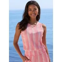 LASCANA Tanktop aus strukturierter Ware, sommerliches Top mit Streifen