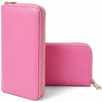 MillyMilk Geldbörse PURA Clutch Damen Groß Leder Optik Portemonnaie - Geldbeutel, Geldbeutel in Premium Leder-Optik mit Handyfach & 16 Karten