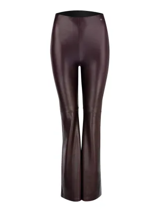 NUR DIE x KILIAN KERNER Damen Vegane Flared Leggings in Leder-Optik