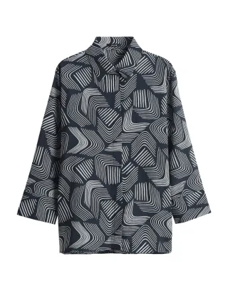 Opus - Loose Printbluse - Fumina move blau - Gr. - 42