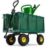 Arebos Bollerwagen Gartenwagen Profilreifen 550 kg belastbar inkl. Handgriff & Deichsel, Ladevolumen: 98 x 51 x 40 cm (ca. 170 L)