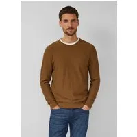s.Oliver Longpullover Strickpullover Strickpullover mit Flammgarnstruktur und Rollkante
