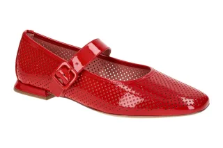 H?gl 0964 DOLLY Damen Ballerinas rot Lackleder Mary Jane Stil