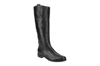 Gabor Damenstiefel 71.649.27 Elegant Schwarz Glattleder Kniehoch 3cm Blockabsatz