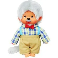Monchhichi Plüschfigur Großvater Opa 20 cm Monchhichi Puppe Junge Opi mit grauem Fell
