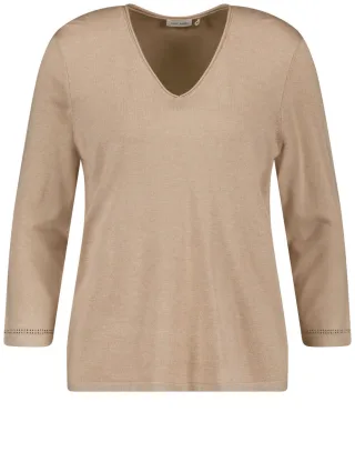 GERRY WEBER Collection - Pullover beige/weiß - Gr. - 38