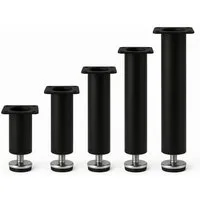 HOOZ Möbelfuß Möbelfüße 4er Set Schwarz Matt – Höhenverstellbar Ø28 mm Edelstahl, (Set, 4-St., 20 cm), in 4 verschiedenen Größen