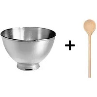 KitchenAid Küchenmaschinenschüssel KitchenAid 3 L Edelstahlschüssel 5KB3SS + gratis Holzlöffel