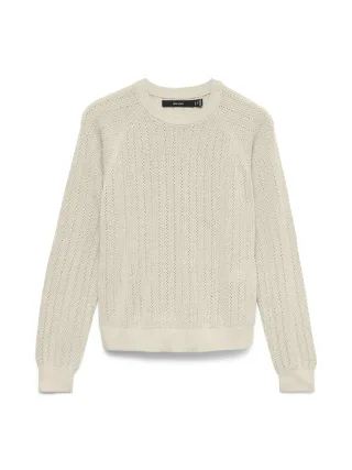 VERO MODA - VMNEWLEX POINTELLE LS O-N PULLOVER NOOS Birch - Gr. - XL