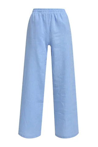 Milano Italy - wideleg pants elastic waist french pockets light blue - Gr. - 36