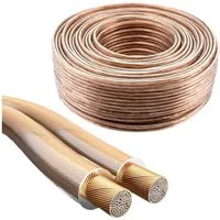 RCA Lautsprecherkabel 2x 1,5mm² 30m Transparent Audio-Kabel, Roh, (3000 cm), HQ 2-adrig Kupfer-Kabel für Boxen-Kabel Lautsprecher-Kabel Hifi LS
