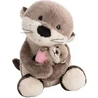 Nici Kuscheltier Little & Me, Otter 20 cm mit Kind 6 cm, 2in1: Kuscheltier Mama mit Kuscheltier Baby