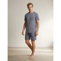 Henry Terre Shorty Pyjama Set Kurz - Paul Dreieck Print Design Shorts