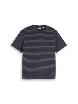 Tom Tailor - Gestreiftes Struktur-Shirt blau - Gr. - M