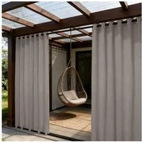 Sunicol Outdoorvorhang Wetterfest 100% Blickdichte Gardinen mit Ösen Sonnenschutz Sichtschutz (1 St), Extra breit Winddicht Terrasse Vorhänge für Pavillon/Balkon