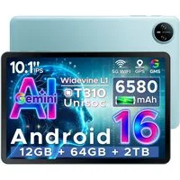 DOOGEE TAB A9 Tablet 10 Zoll, Android Tablet, 64GB ROM (TF 2TB), 5G WiFi Tablet (10.1", 64 GB, Android 16, Wifi, Android 16, Gemini AI, 8MP Kamera, Type-C, GMS, Bluetooth 5.0, Face ID)