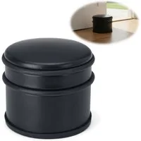 LS-LebenStil Türstopper Premium Türstopper Schwarz Matt 9cm 1,1 kg schwerer Bodenstopper (mit Gummi-Ringen Bodenstopper Türpuffer Türhalter, 1 St., Türsack Fensterstopper Boden Gummi Tür Stopper Buchstütze)