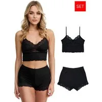 Tazzio Shorty Nachtwäsche-Set F921 (Set, 2 tlg., 1 Stück - Unterhemd & Panty) Ripp-Optik mit Spitze
