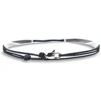 Made by Nami Armband Karabiner Wickelarmband - Schwarz Silber (Einzelartikel)