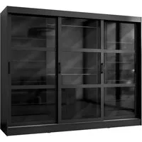 MIRJAN24 Kleiderschrank Norilo 250 (mit drei Schiebetüren) vier Schubladen, 250x65x203 cm