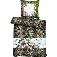 APELT Bettwäsche Louis, Satin, 2 teilig, Herbstliches Rosen-und Herbstblumen-Motiv, Blütenallover
