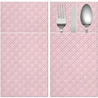 PartyPro Papierserviette Rosa Bestecktaschen – Ideal für Hochzeit, Taufe & Kommunion, 16 Stk.