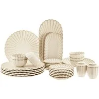Almina Geschirr-Set Bloomy 31-tlg. Frühstücks-Set aus hochwertigem Porzellan (31-tlg), 6 Personen, Porzellan, geeignet für 6 Personen, 31-teilig